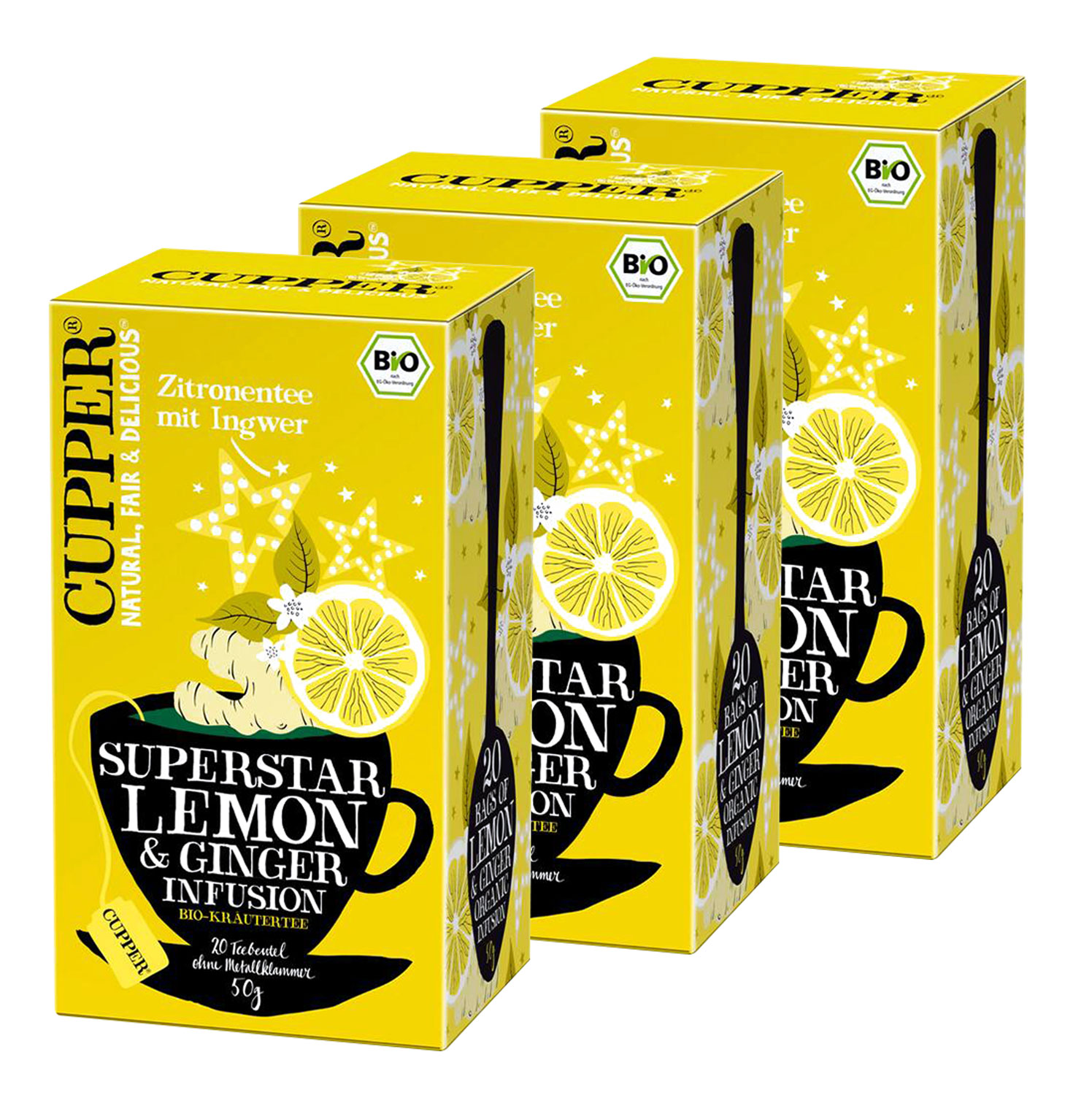 Cupper Krutertee Zitrone & Ingwer Bio