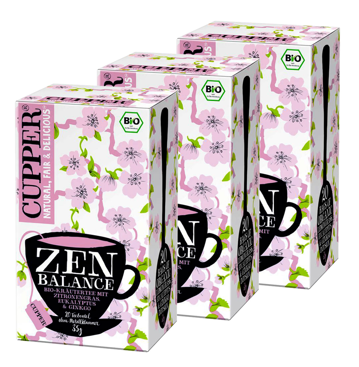 Cupper Krutertee Zitronengras, Eukalyptus & Ginkgo Bio