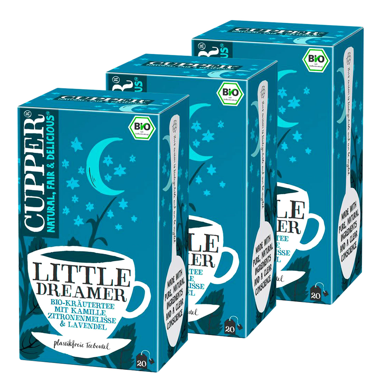 Cupper Krutertee Kamille, Zitronenmelisse & Lavendel Bio