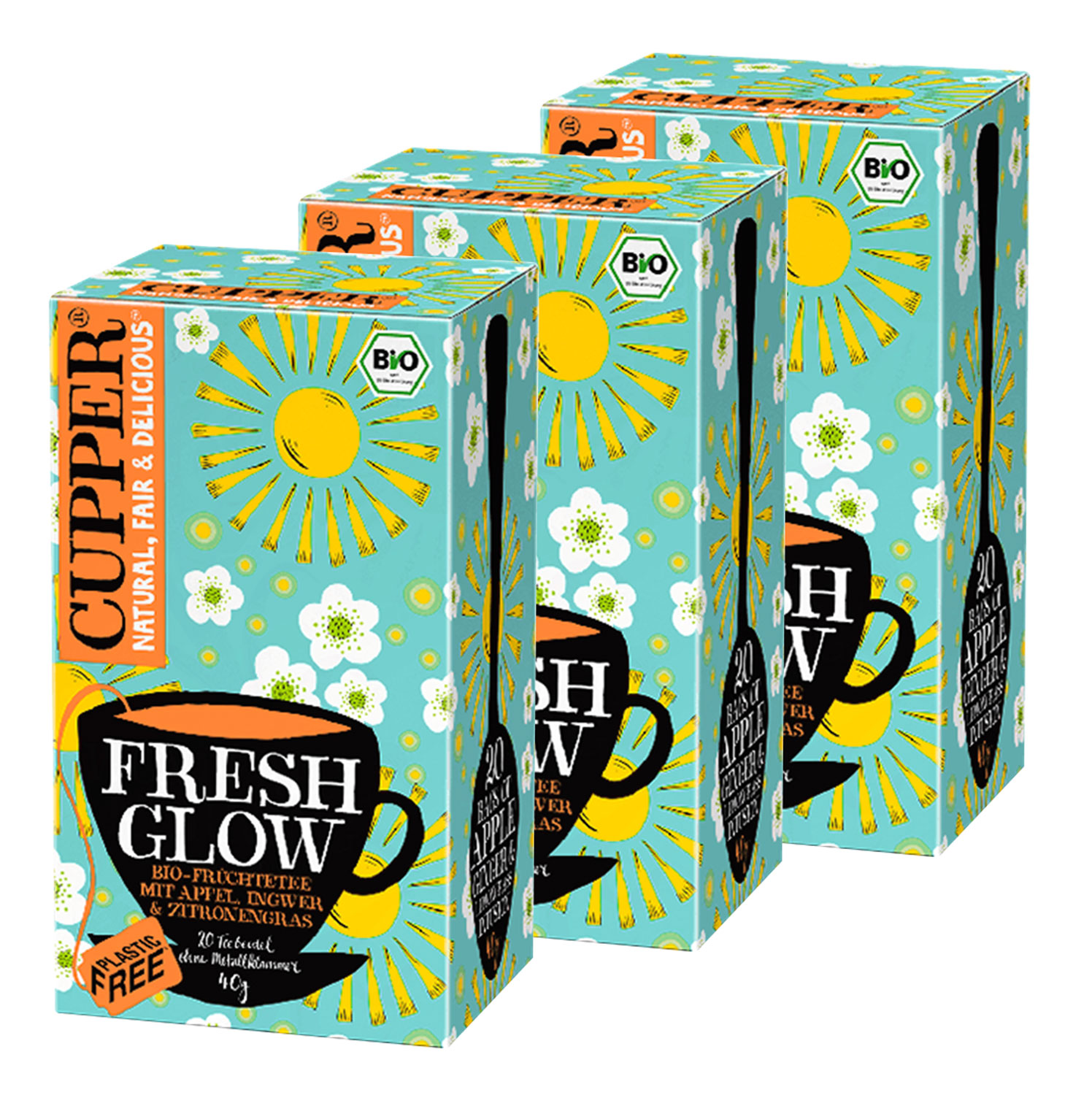 Cupper Krutertee Apfel, Ingwer & Zitronengras Bio