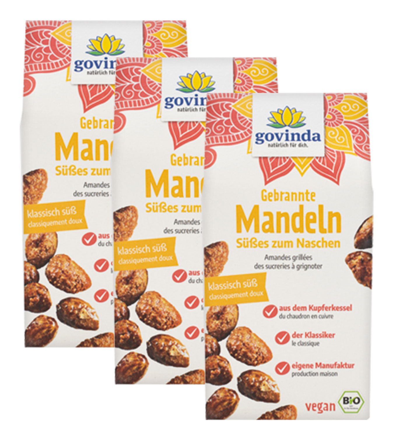 3er-Pack Gebrannte Mandeln Bio