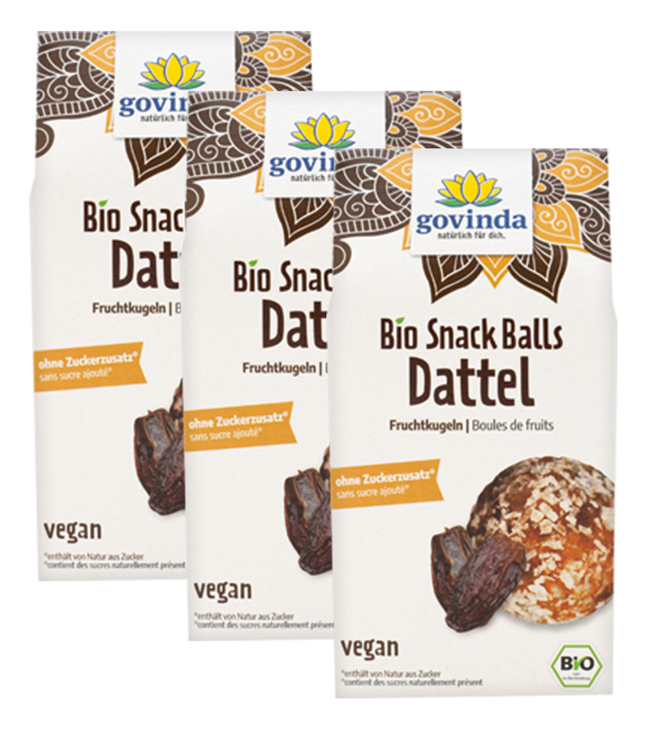 3er-Pack Bio-Snack-Balls Dattel