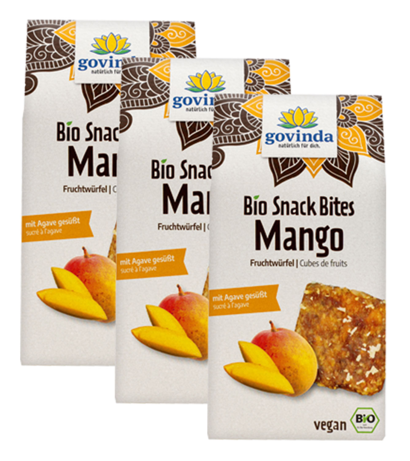 3er-Pack Bio-Snack-Bites Mango