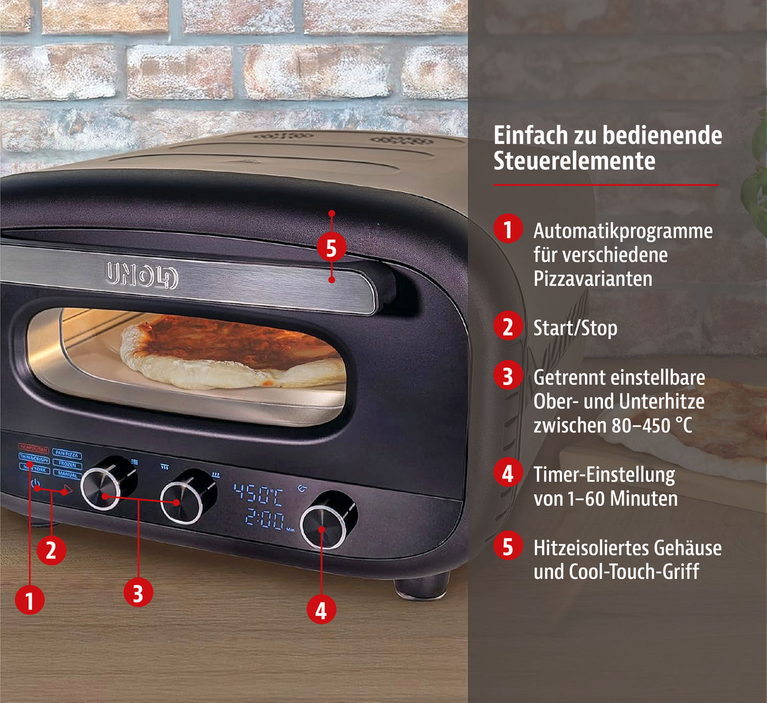 UNOLD Pizza- und Pinsaofen Don Alfredo01