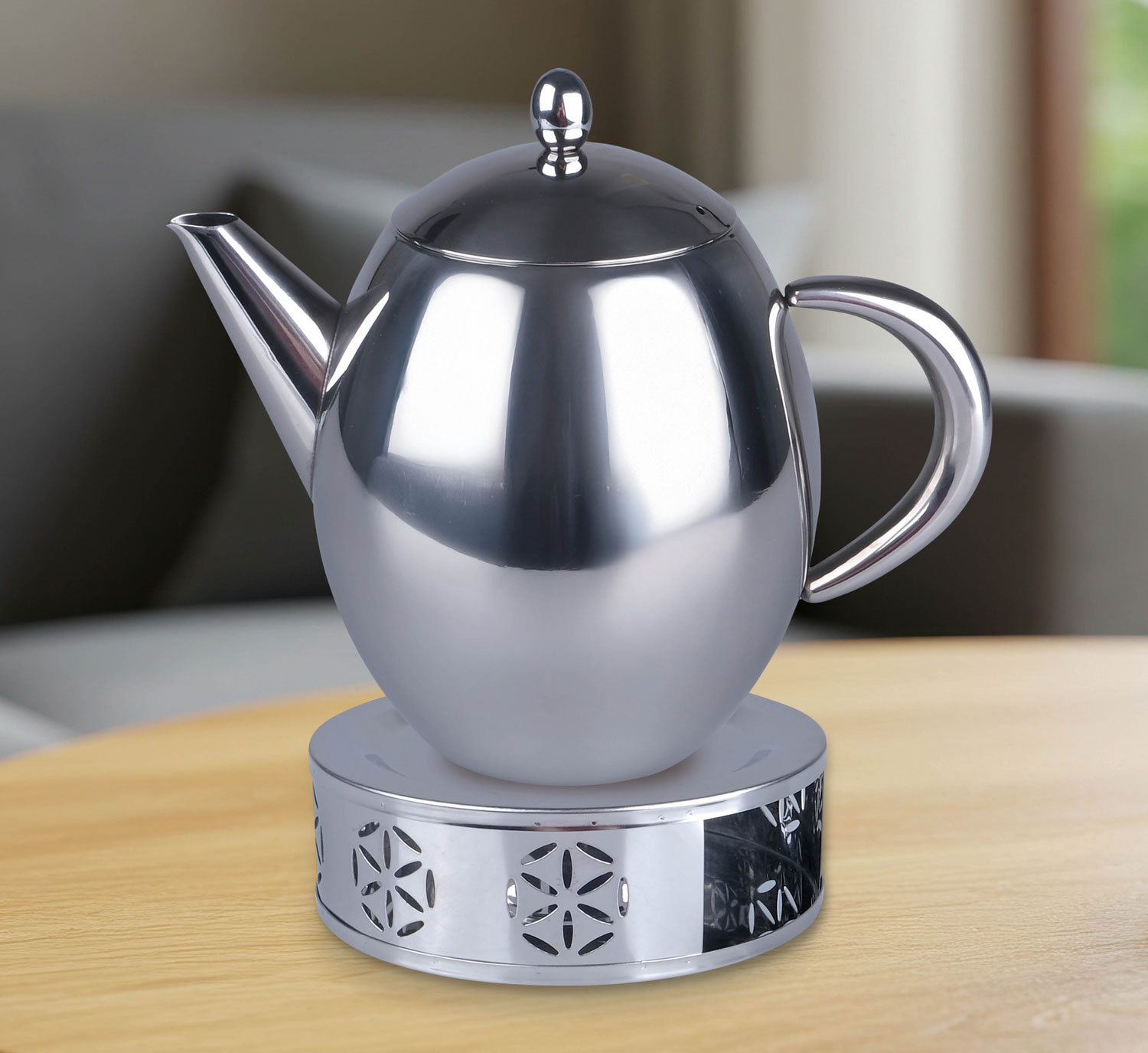 2er-Set Teekanne mit Stvchen aus Edelstahl