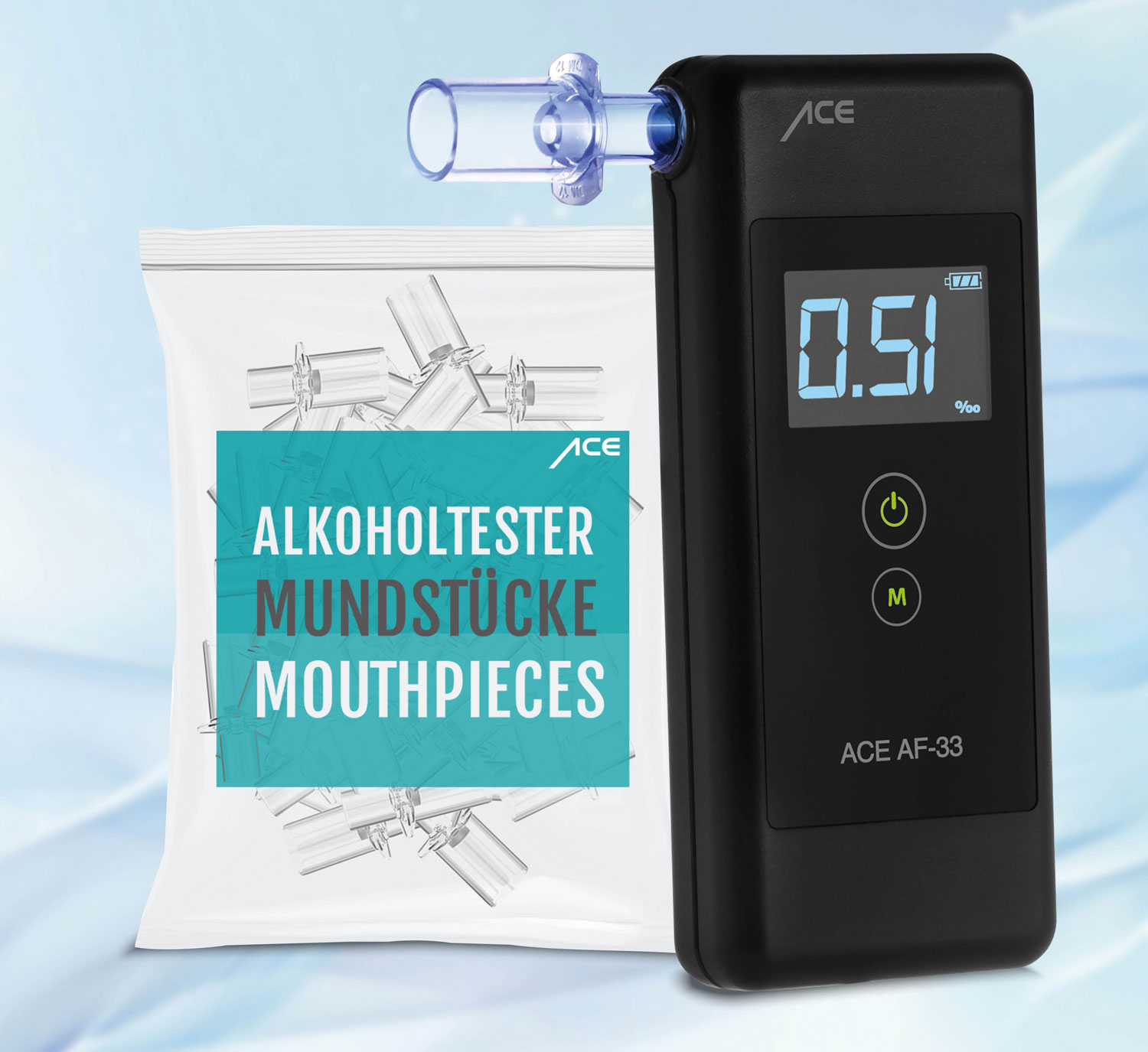 Alkoholtest-Set ACE AF-33 inkl. 25er-Pack Mundstcke