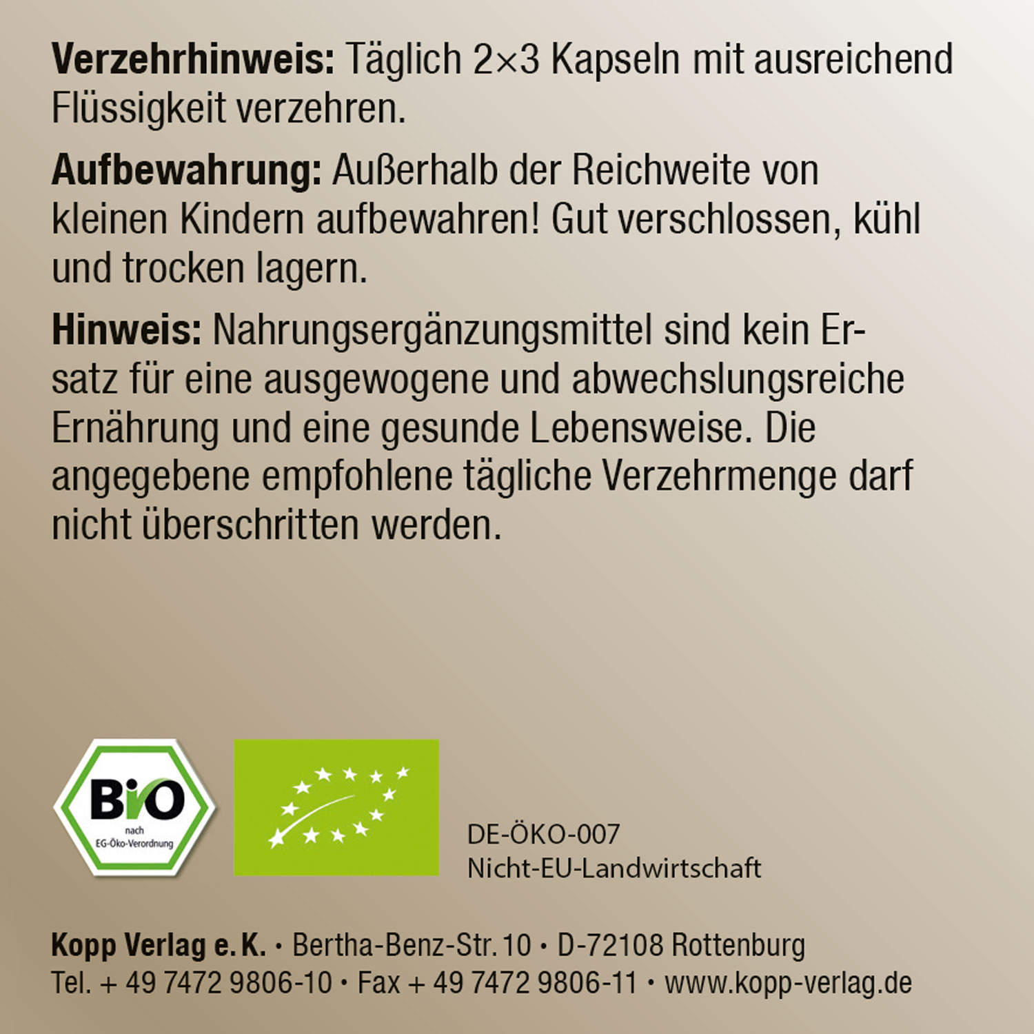 Kopp Vital  Bio-Schwarzkmmell / 250 mg / 300 Kapseln03
