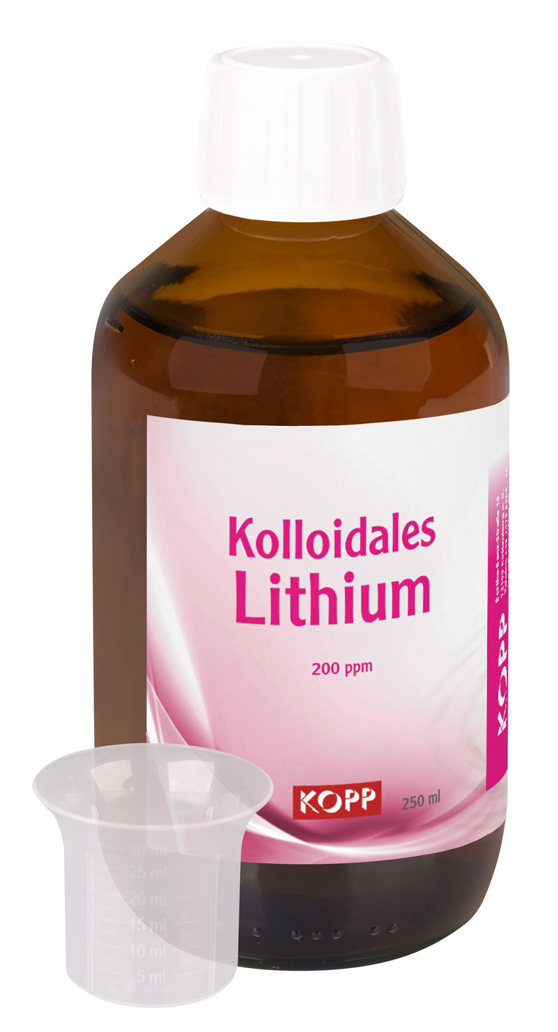 Kolloidales Lithium Konzentration 200 ppm / 2 mg Lithium je 10 ml / hochrein