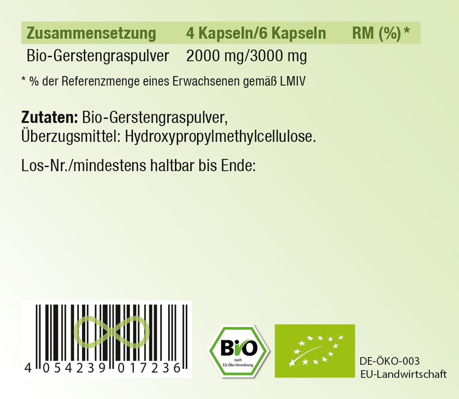 Kopp Vital � Bio-Gerstengras / 500 mg / 240 Kapseln02
