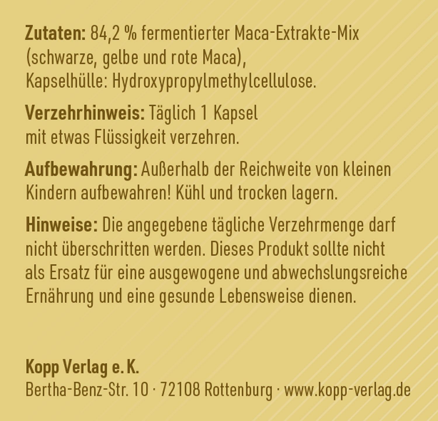 Kopp Vital   Maca Schwarz-Rot-Gold fermentiert / 640 mg / 30 Kapseln02