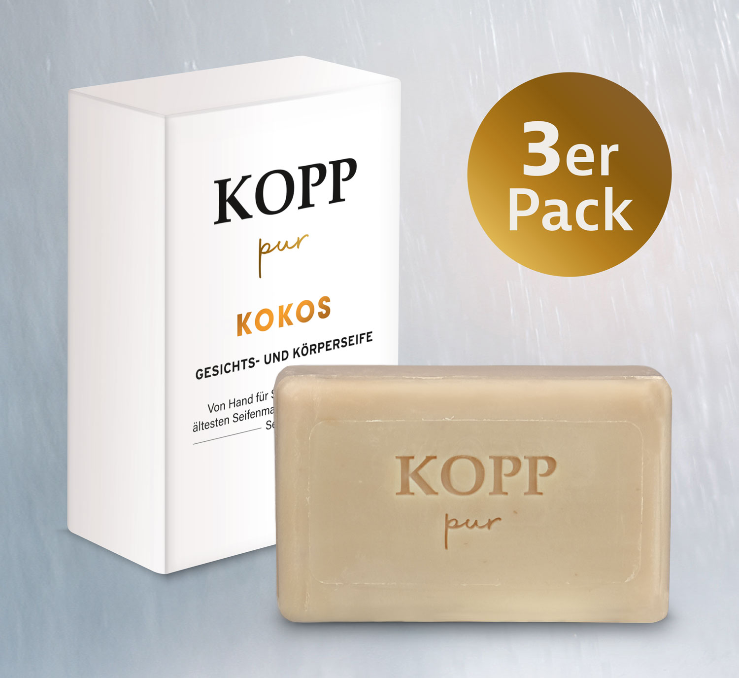  Kopp pur Kokos Gesichts- und Krperseife 