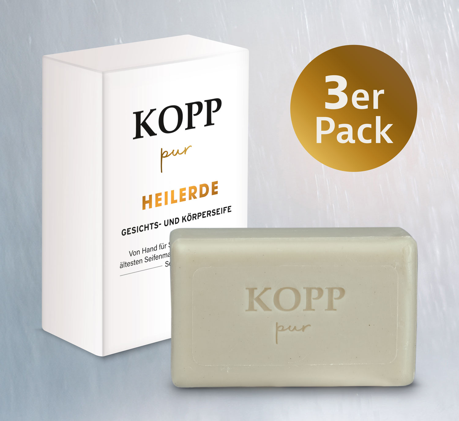  Kopp pur Heilerde Gesichts- und Krperseife 