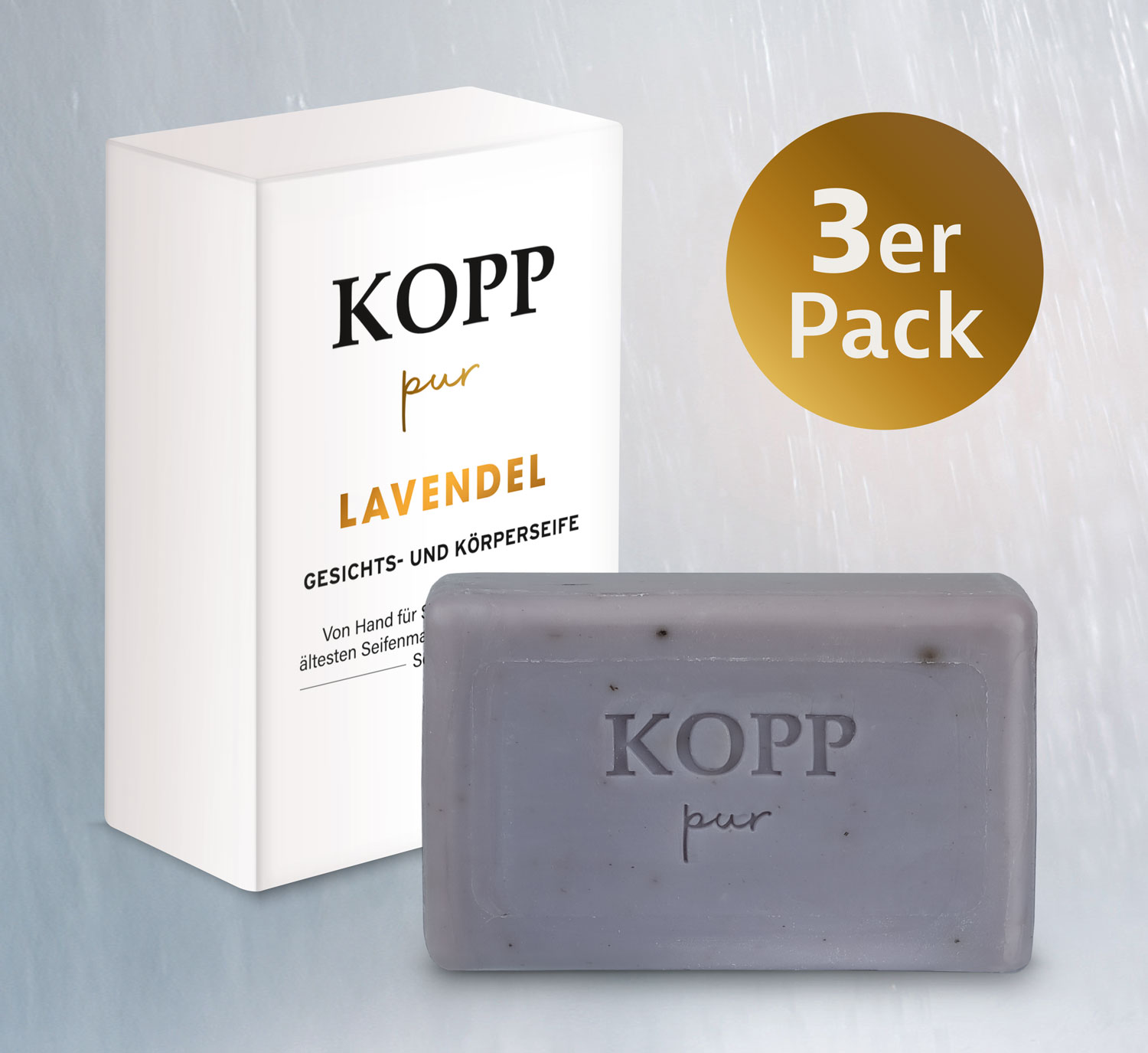  Kopp pur Lavendel Gesichts- und Krperseife 