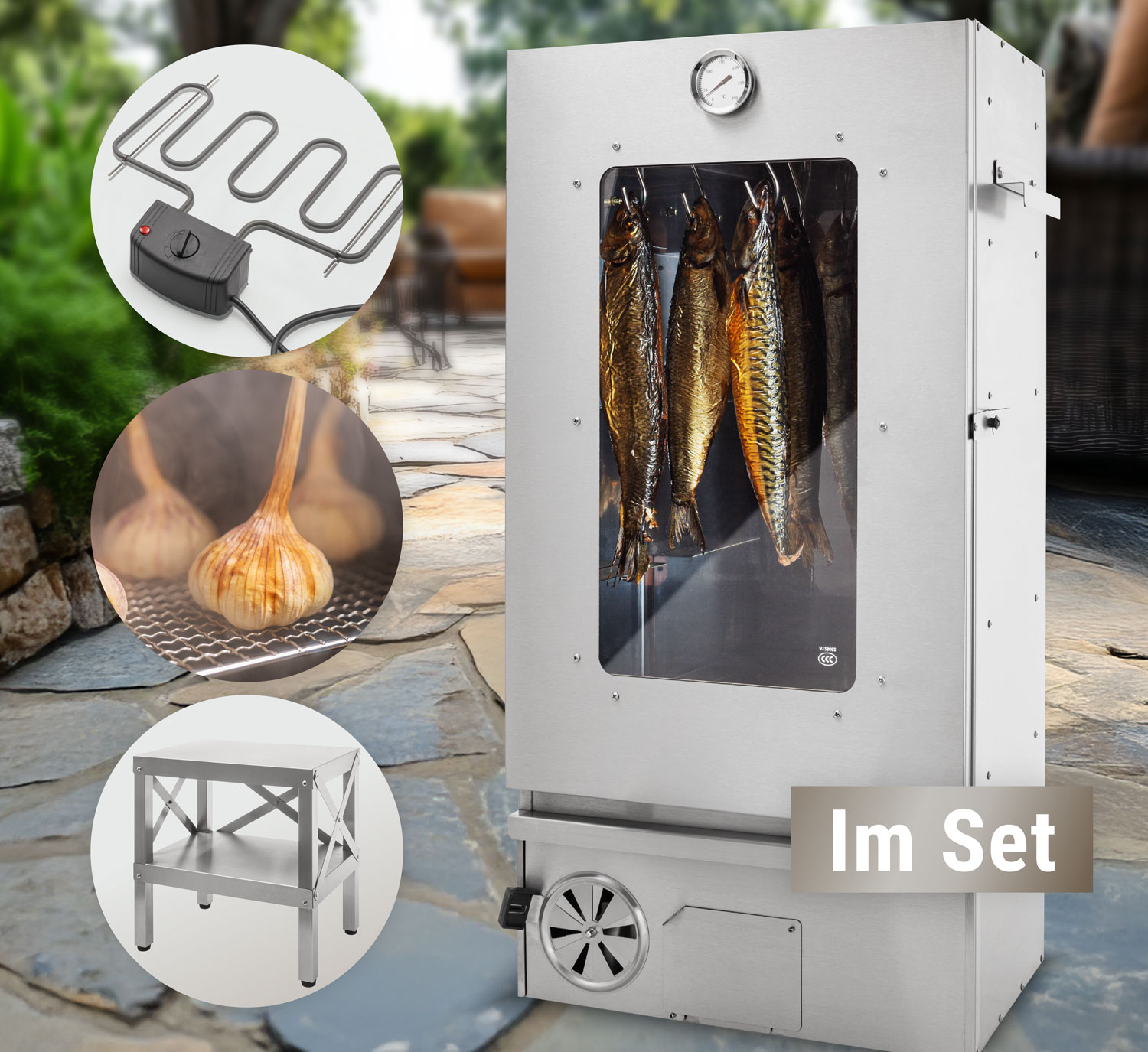 Rucherofen-Set Autark 800 - inkl. Hocker, Heizung und Rost