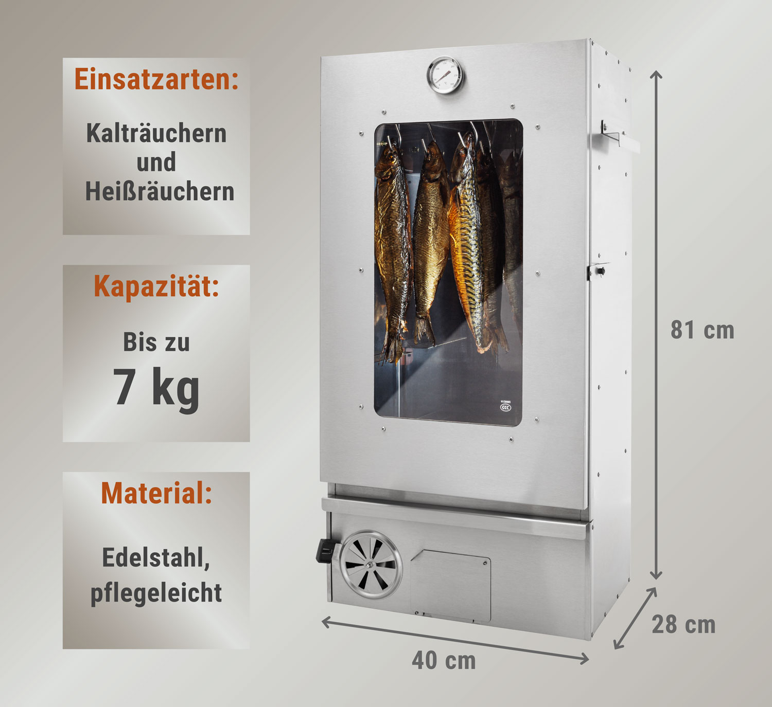 Rucherofen-Set Autark 800 - inkl. Hocker, Heizung und Rost01