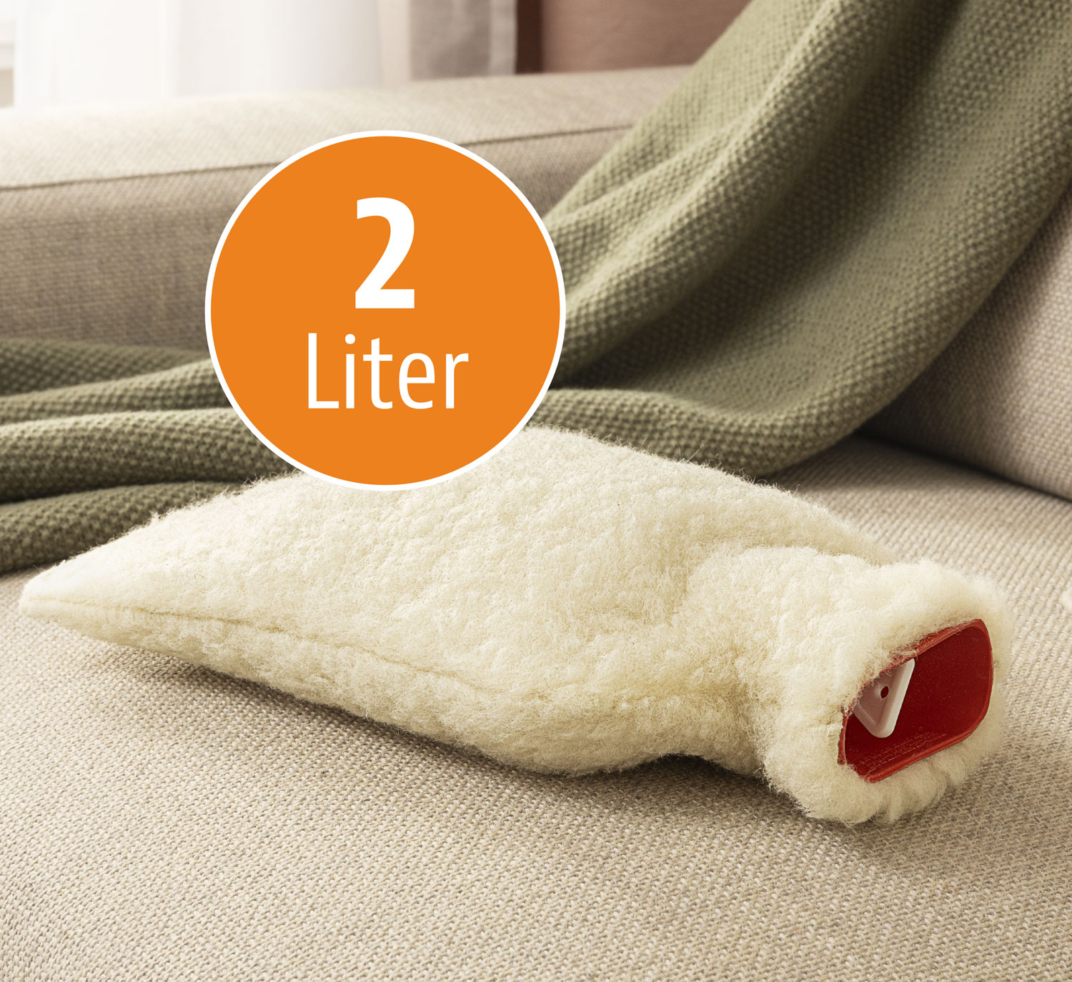 Wrmflaschenbezug aus Schurwolle