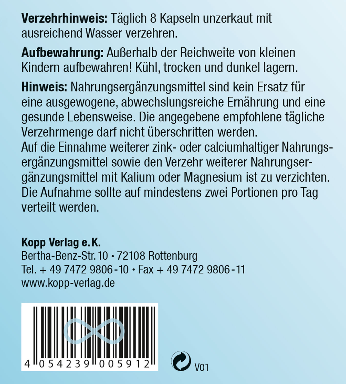 Kopp Vital   Basen Kapseln / 250 Kapseln03