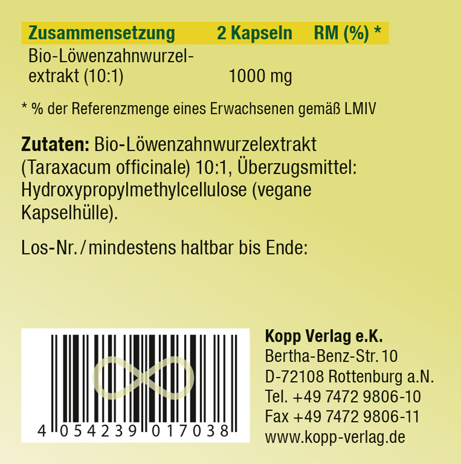 Kopp Vital   Lwenzahnwurzelextrakt / 500 mg / 120 Kapseln02
