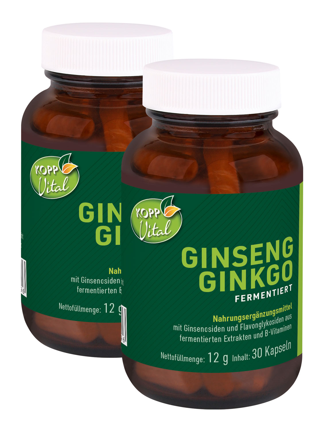 Kopp Vital   Ginseng + Ginkgo fermentiert plus B-Vitamine / 30 Kapseln / einzigartiges Fermentationsverfahren