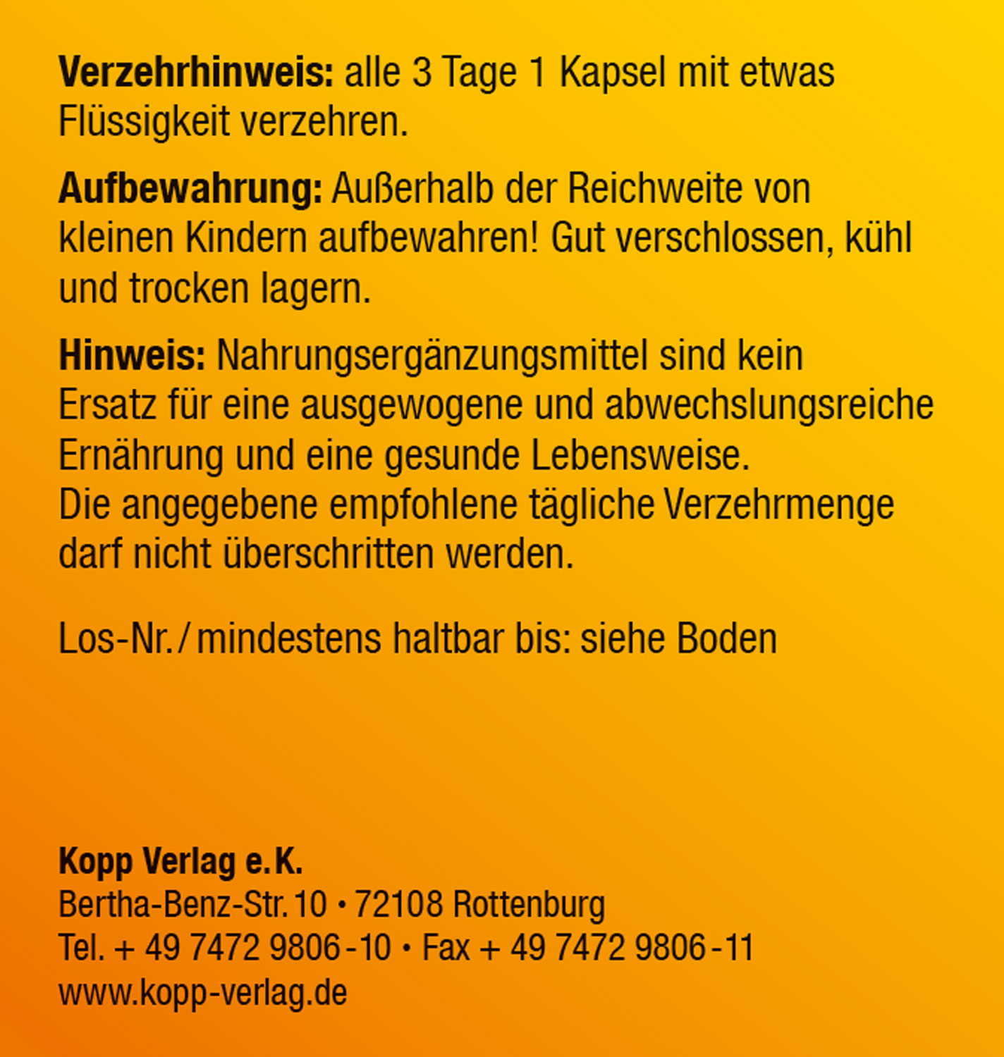 Kopp Vital   Vitamin D3 hochdosiert / 10.000 IE / 60 Kapseln / mit Magnesium, Bor (Borax), Betacarotin, Vitamin K03