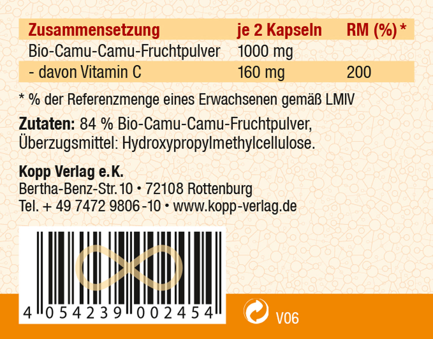 Kopp Vital   Bio-Camu-Camu / 500 mg / 90 Kapseln02