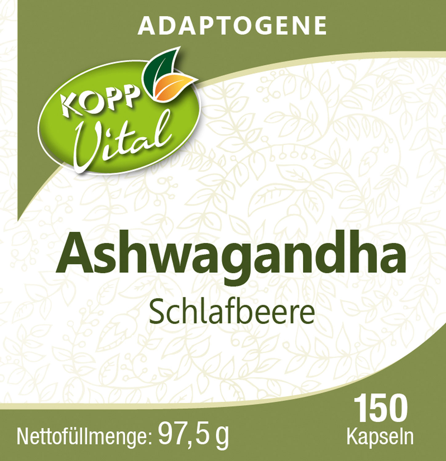 Kopp Vital   Adaptogen Ashwagandha (Schlafbeere) / 500 mg / 150 Kapseln01