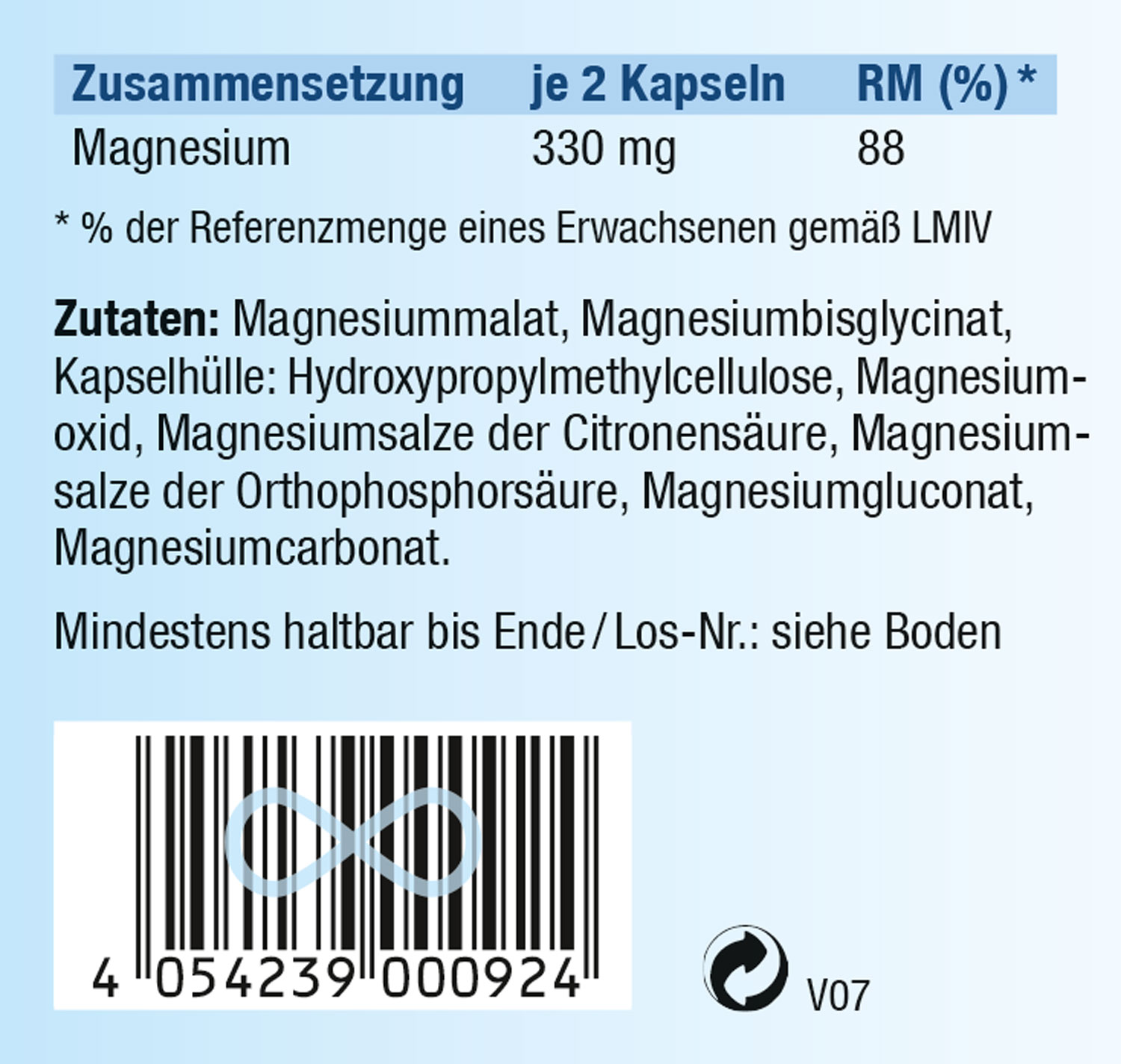 Kopp Vital   Magnesium forte / 165 mg / 90 Kapseln02