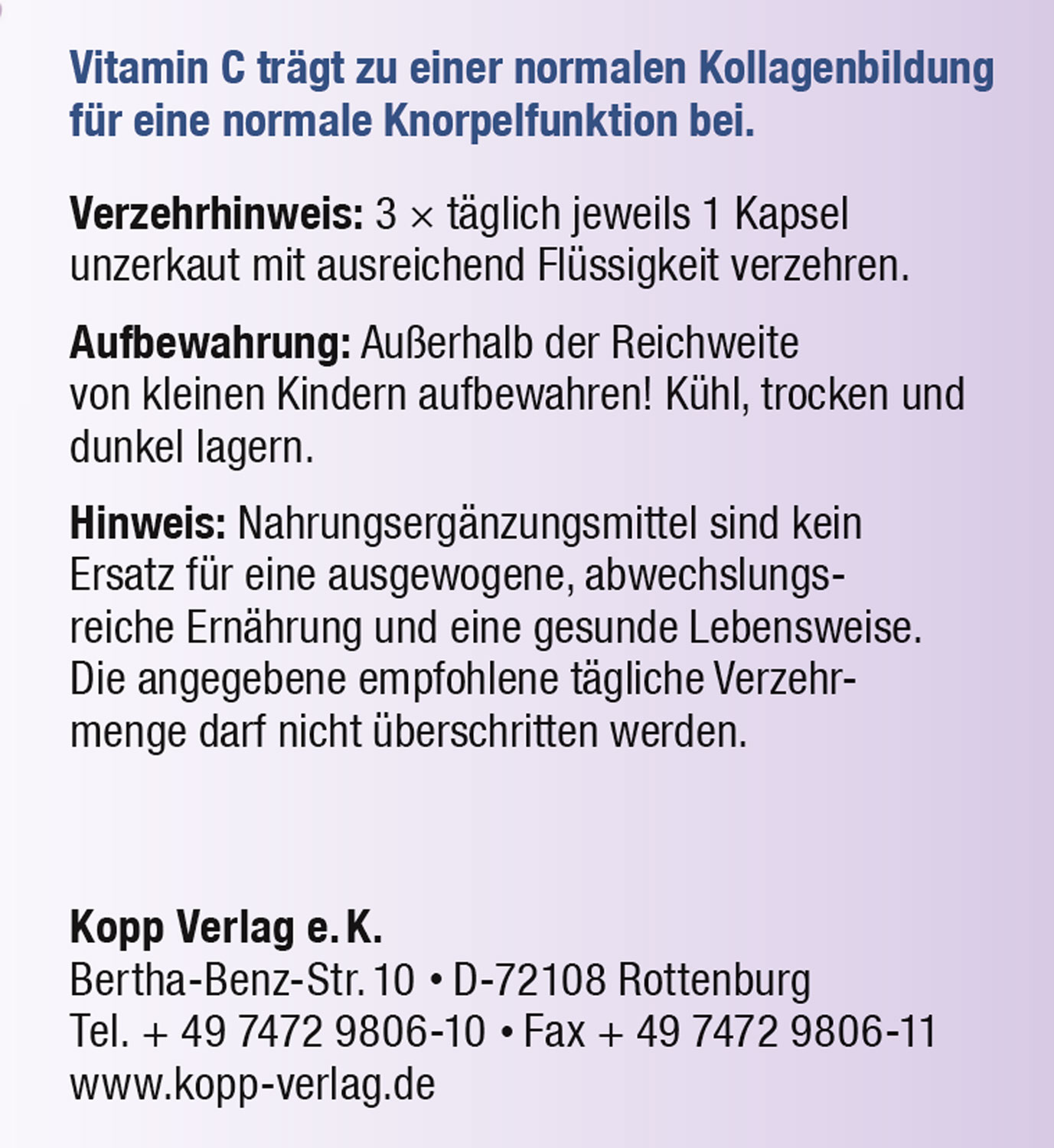 Kopp Vital   MSM / 658 mg /120 Kapseln03