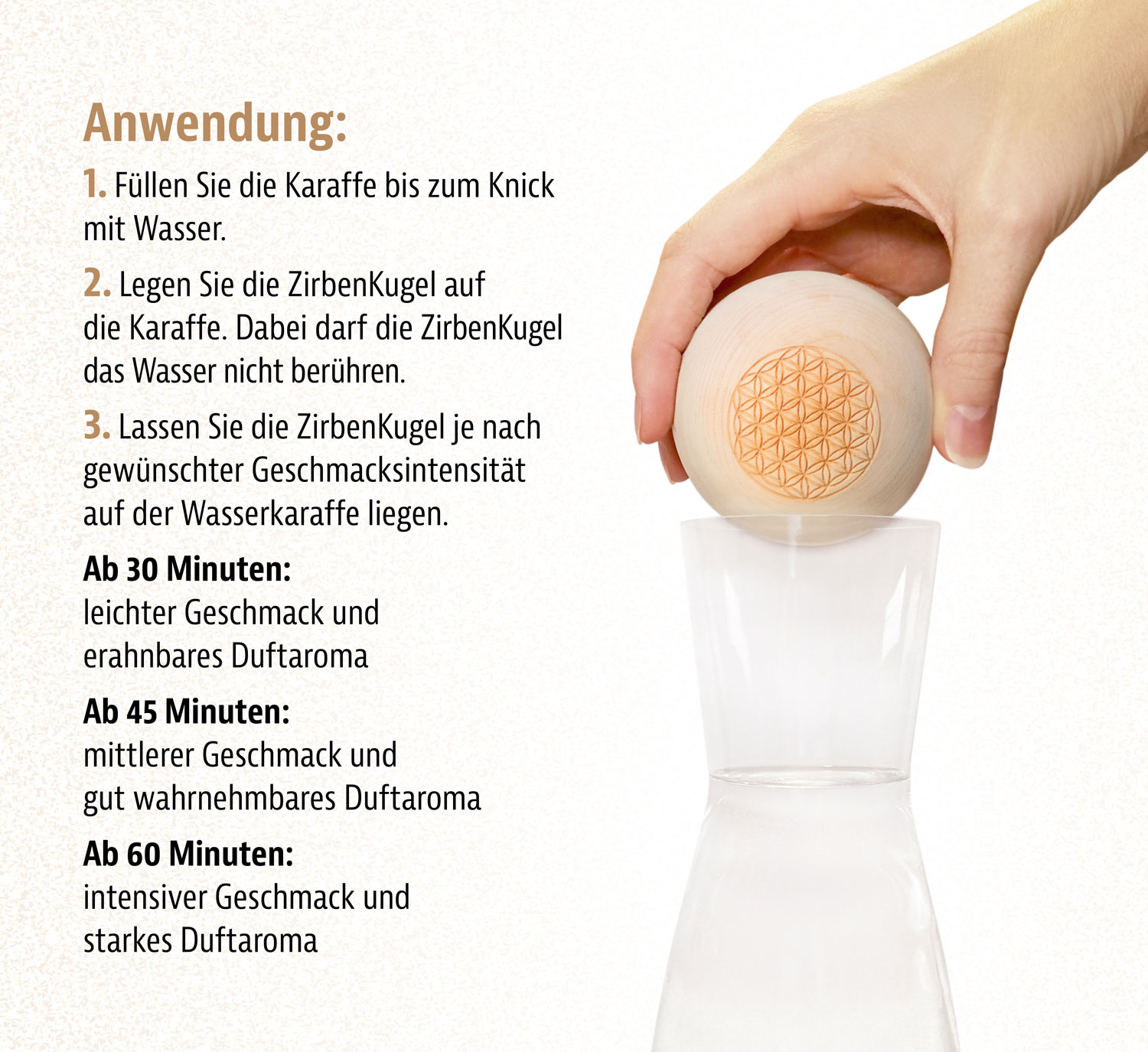 Original ZirbenKugel-Set �Blume des Lebens�02