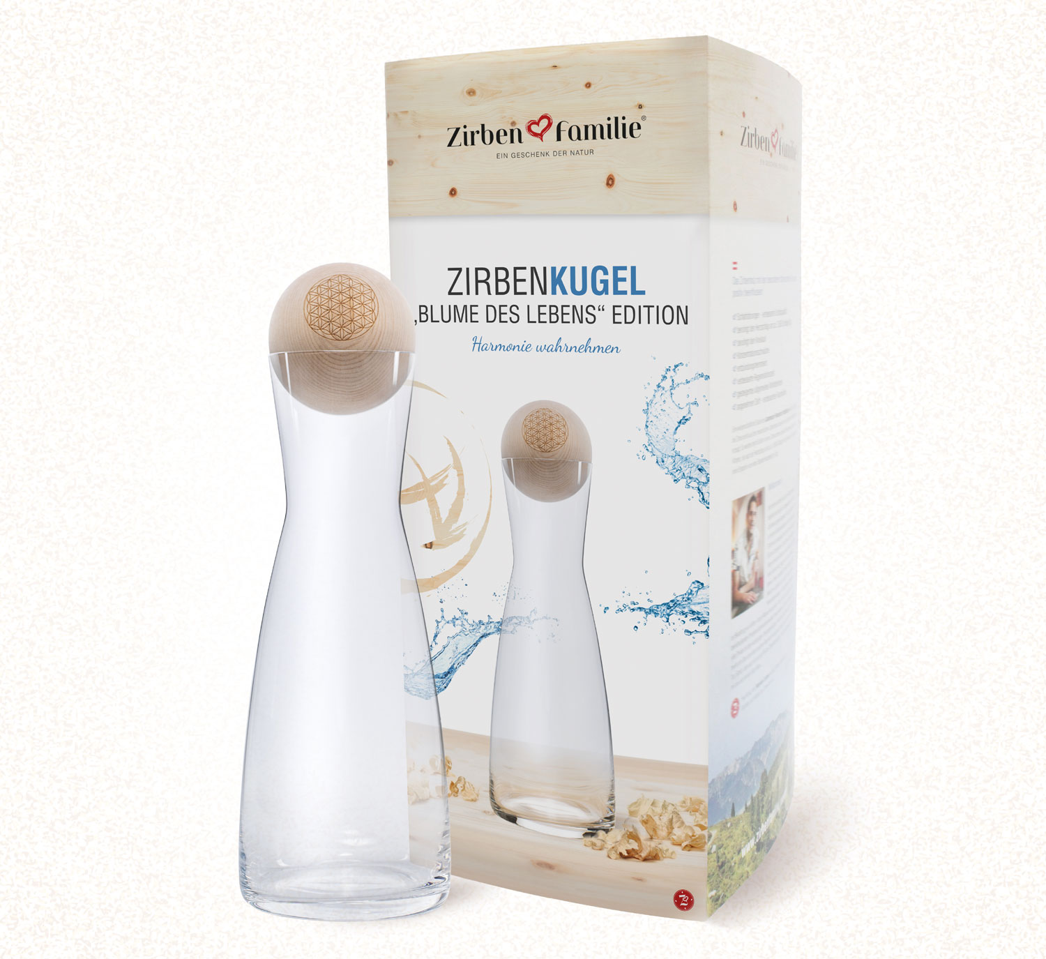 Original ZirbenKugel-Set �Blume des Lebens�03