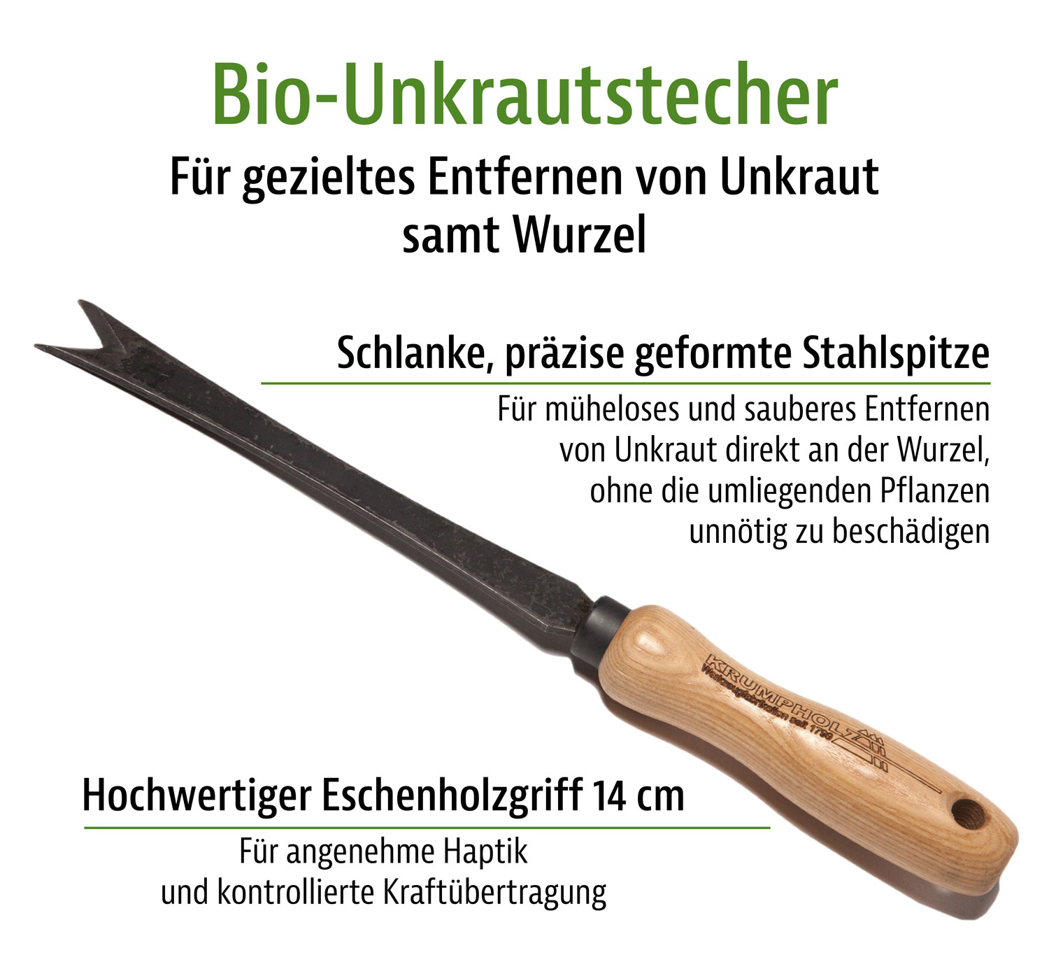Krumpholz Bio-Unkrautstecher mit Eschengriff01