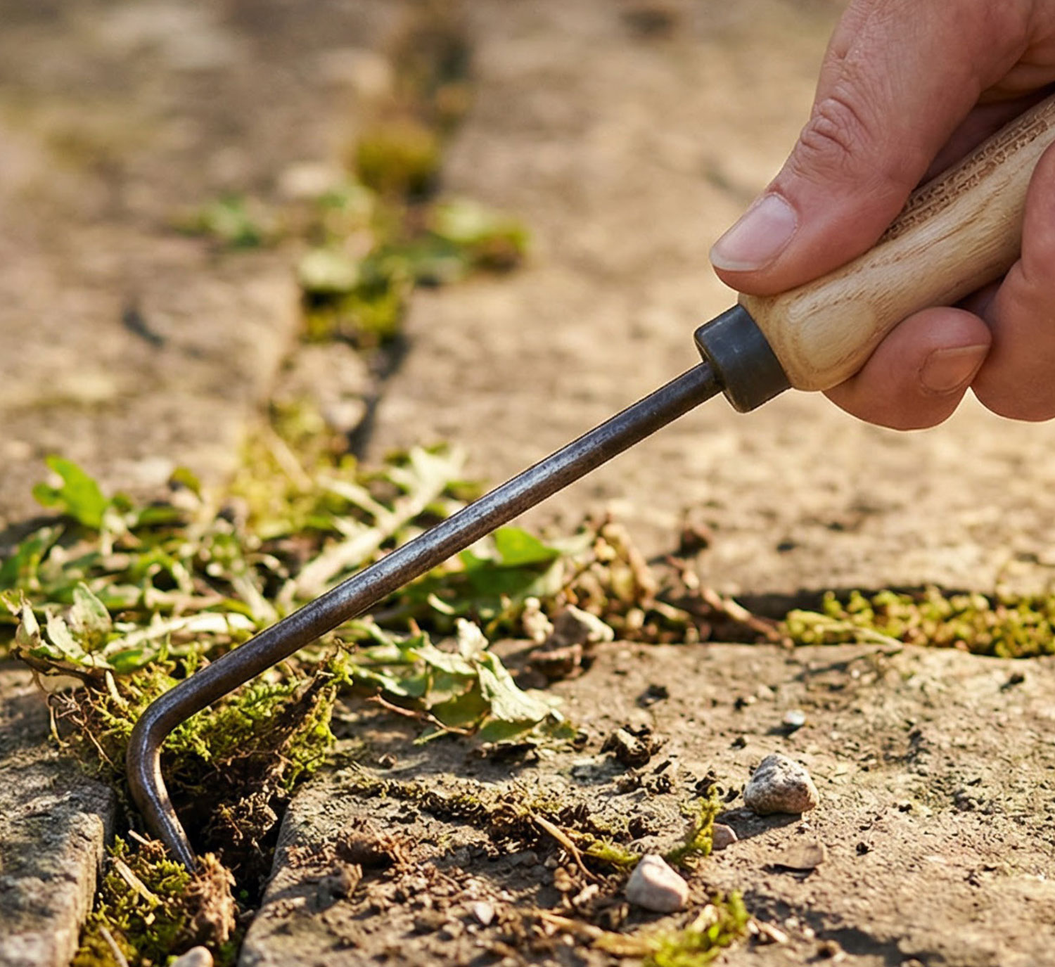 Krumpholz Giersch-J�ter und Kleinfugenreiniger mit Eschengriff