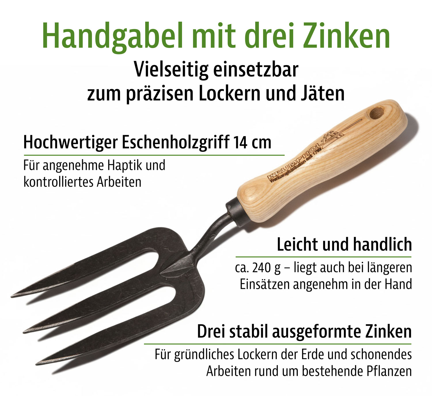 Krumpholz Handgabel 3 Zinken mit Eschengriff01