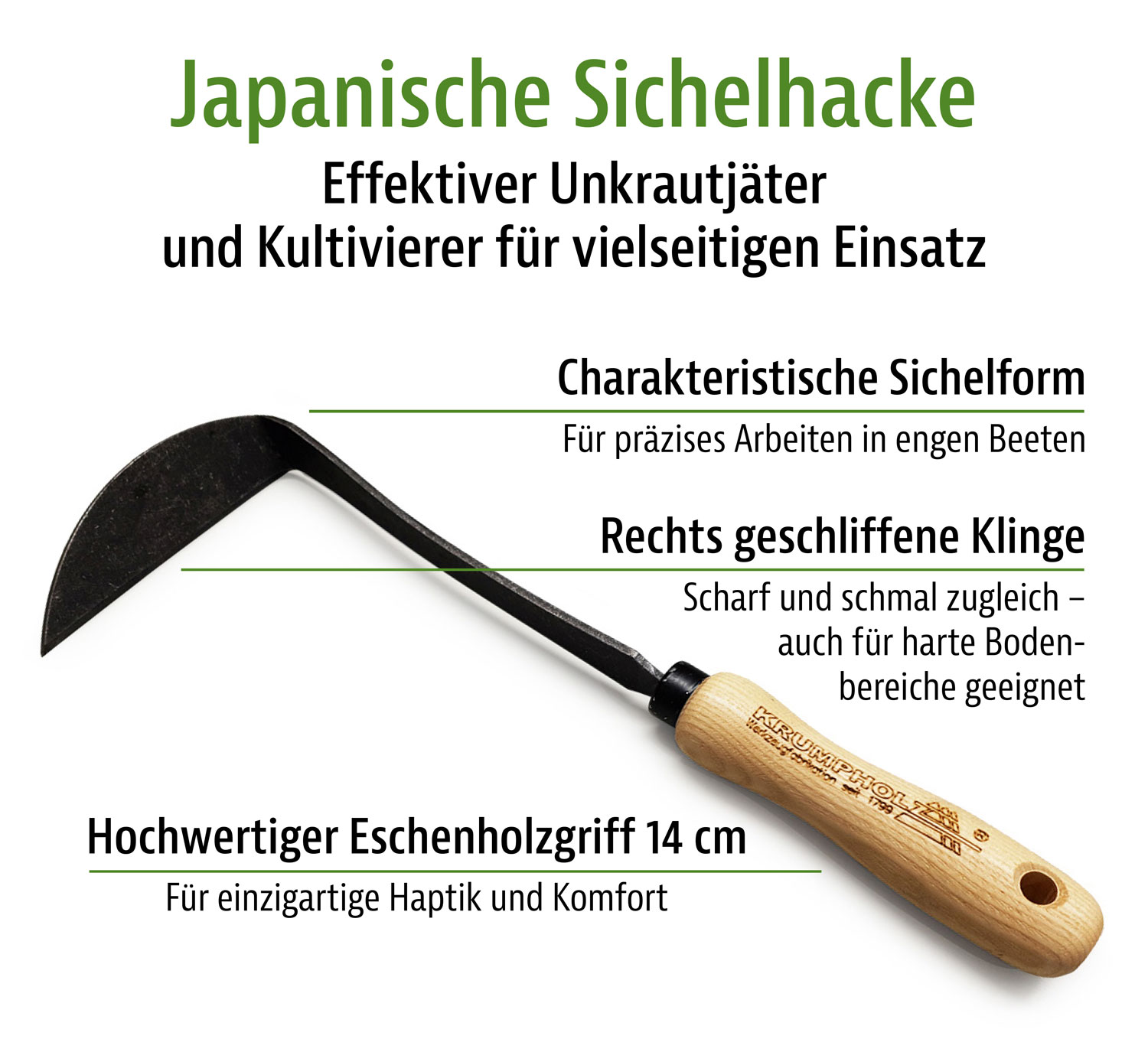 Krumpholz Japanische Sichelhacke mit Eschengriff01
