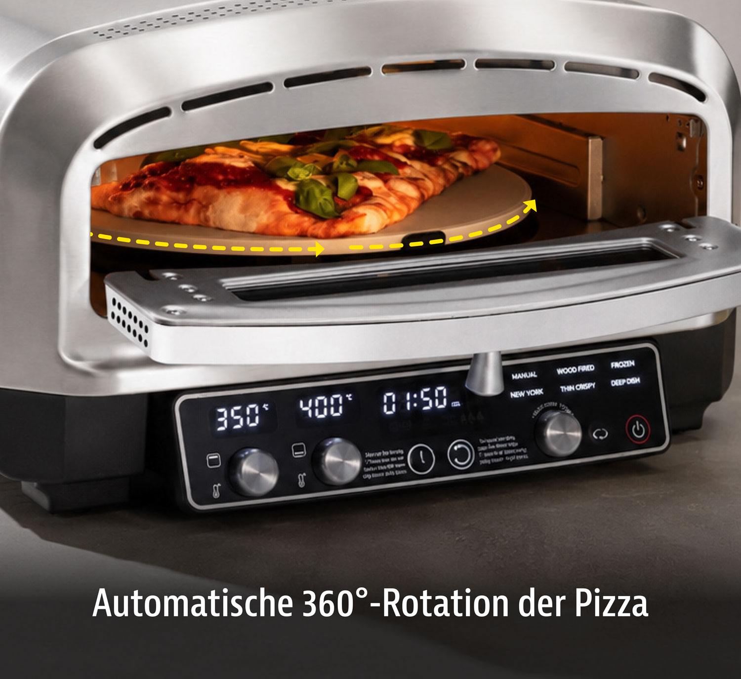Kopp Edelstahl-Pizzaofen mit rotierendem Pizzastein05