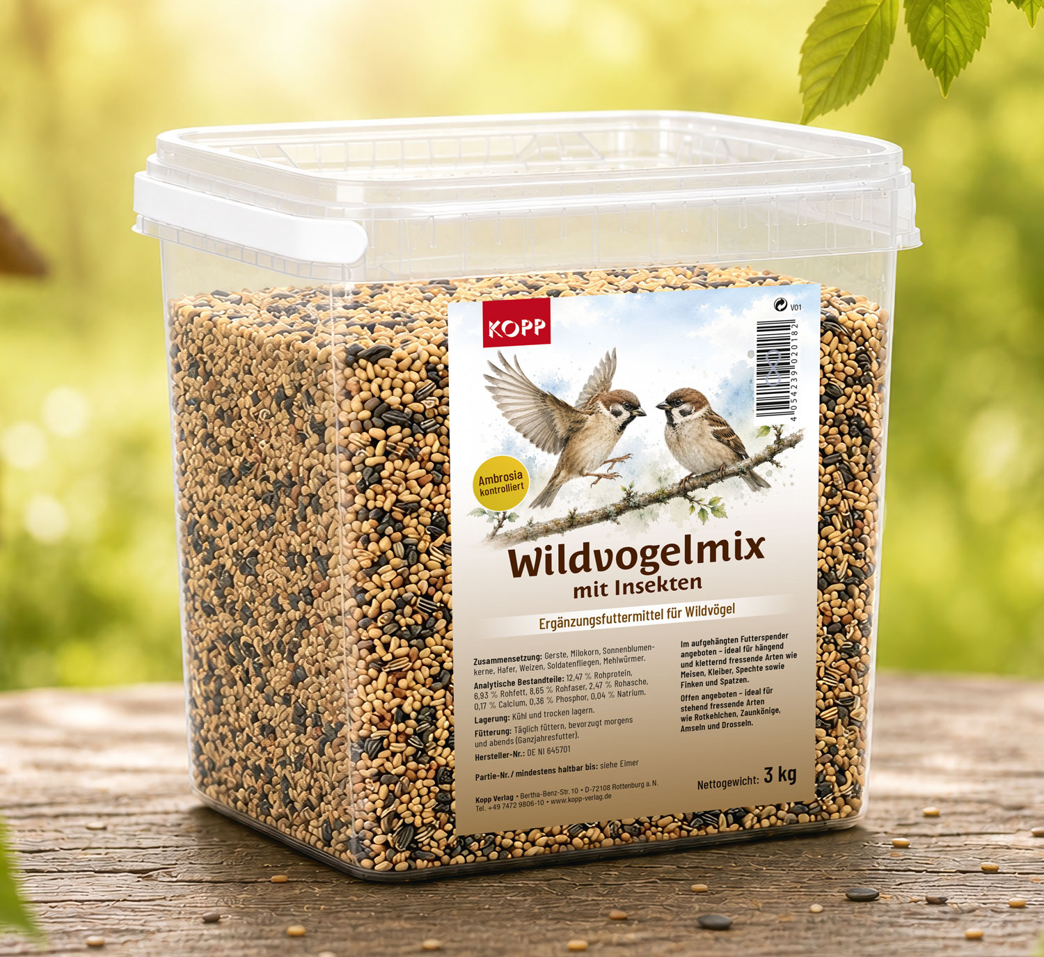 Wildvogelmix mit Insekten