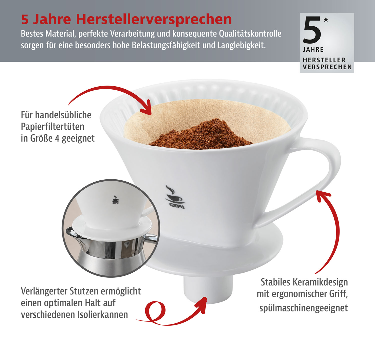 GEFU� Porzellan Kaffeefilter SANDRO Gr. 401