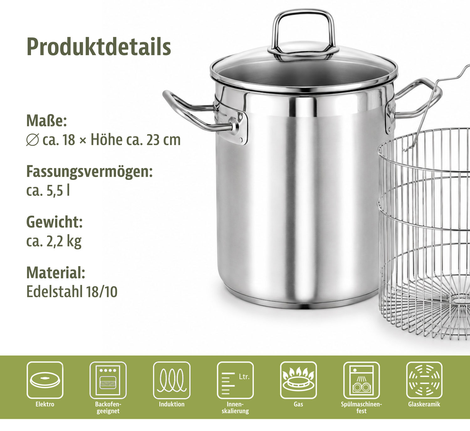 Spargeltopf Profi-Star mit geteiltem Korbeinsatz03