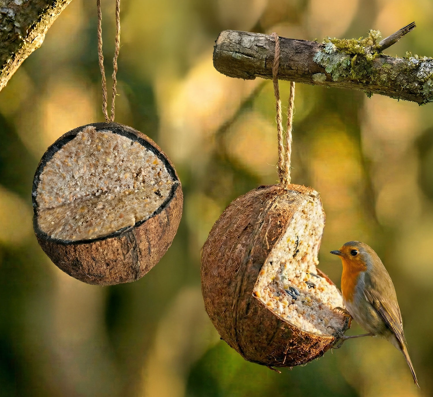 2er-Set Wildvogelfutter in Kokosnuss
