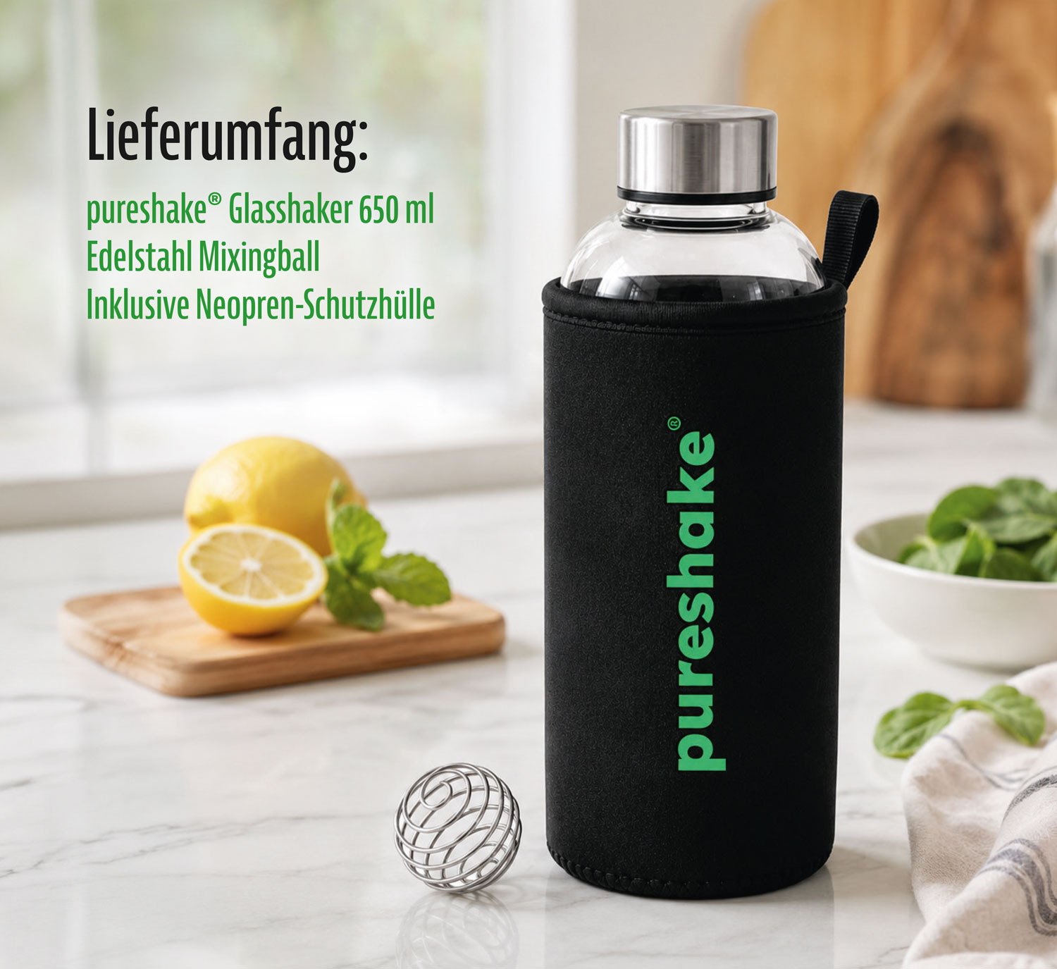 pureshake� Glasshaker 650 ml05