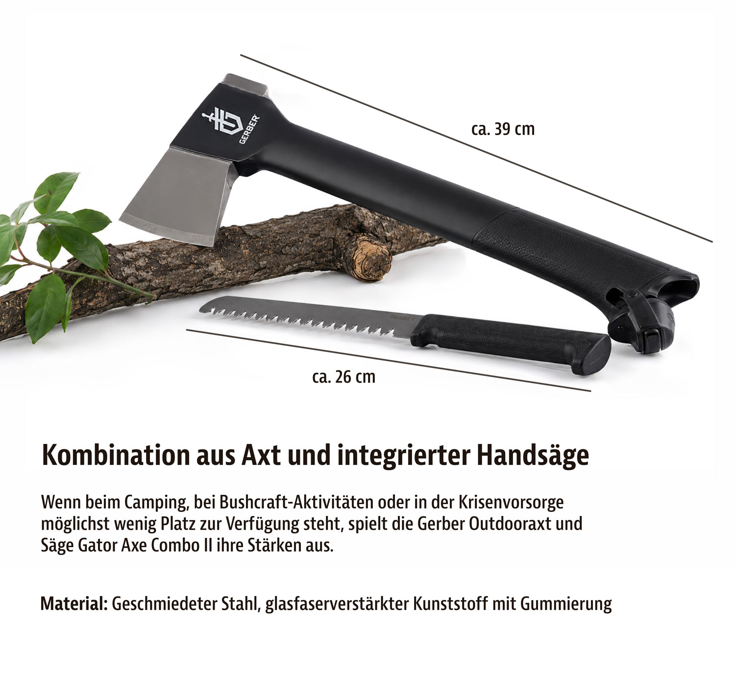Gerber Outdooraxt und S�ge Gator Axe Combo II03