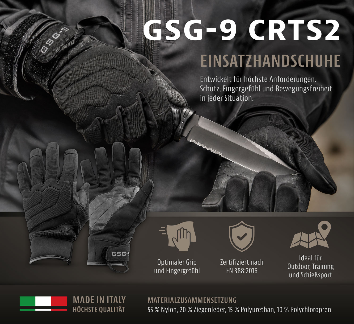 Einsatzhandschuhe GSG-9 CRTS202