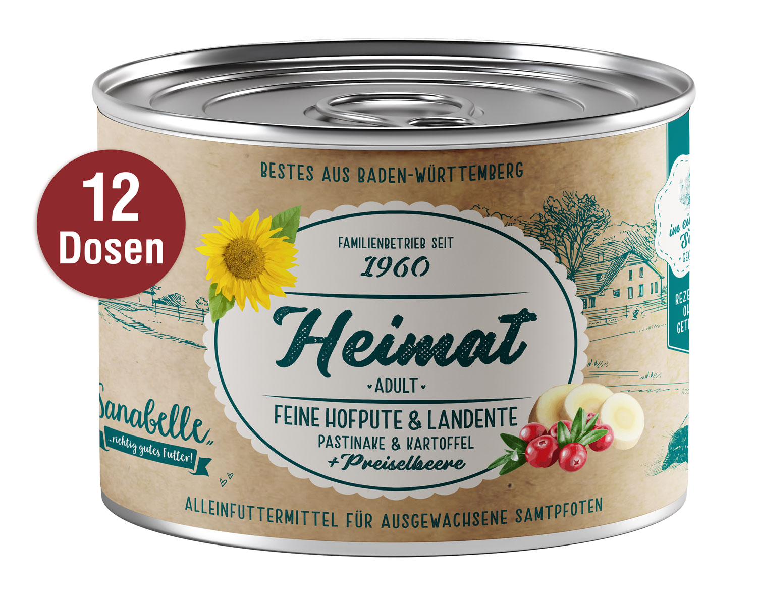 12er-Pack Bosch Heimat Sanabelle Adult feine Hofpute & Landente