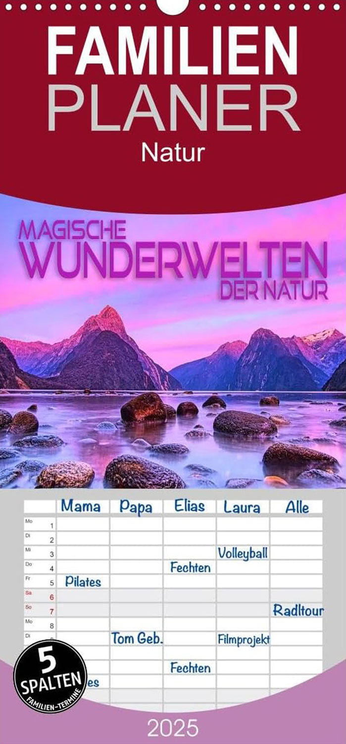 Familienplaner 2025 - Magische Wunderwelten der Natur - Mngelartikel
