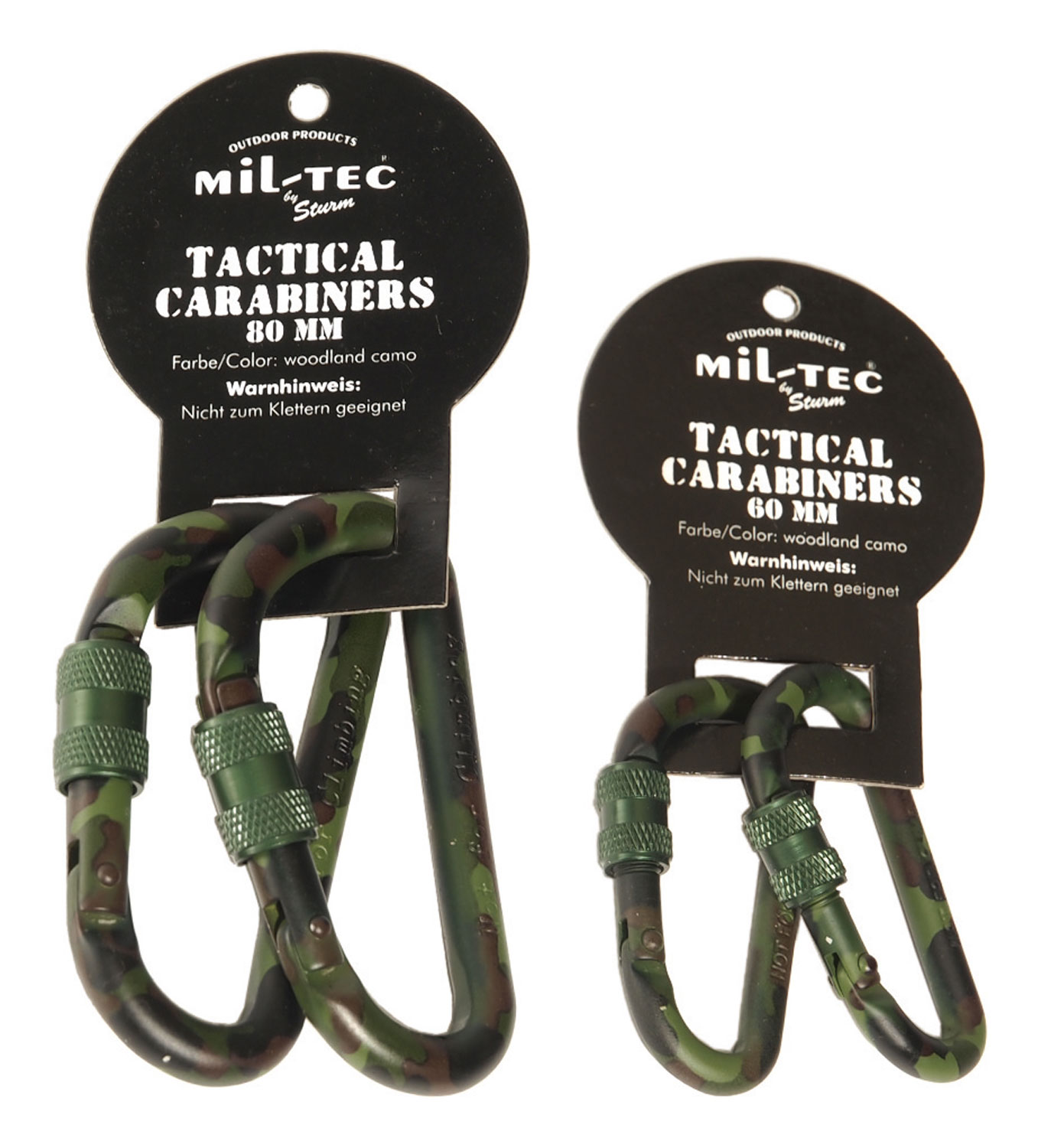 Karabinerhaken mit Schraubverschluss (1 Paar) - 60 mm