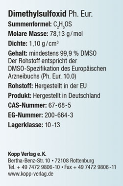 Kopp DMSO 99,9% Ph. Eur. Dimethylsulfoxid Pharma 1 Liter_small03