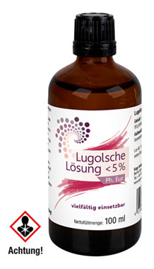 Lugolsche Lösung < 5% / zertifizierte Pipette / 100 ml / Jod in Premiumqualität_small
