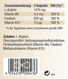 Kopp Vital   Arginin / 490 mg / 180 Kapseln_small02