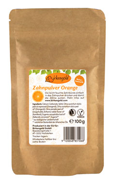 Birkengold® Zahnpulver Orange Nachfüllbeutel mit 100 g_small