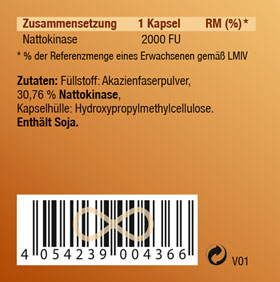 Kopp Vital ®  Nattokinase Kapseln hochdosiert mit 2000 FU / aus fermentierten Sojabohnen / GMO-frei / vegan / sojafrei _small02